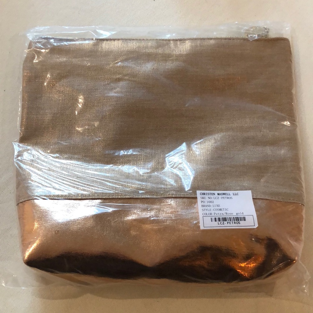 Christen Maxwell LLC Petra/Rose Gold Cosmetic Bag